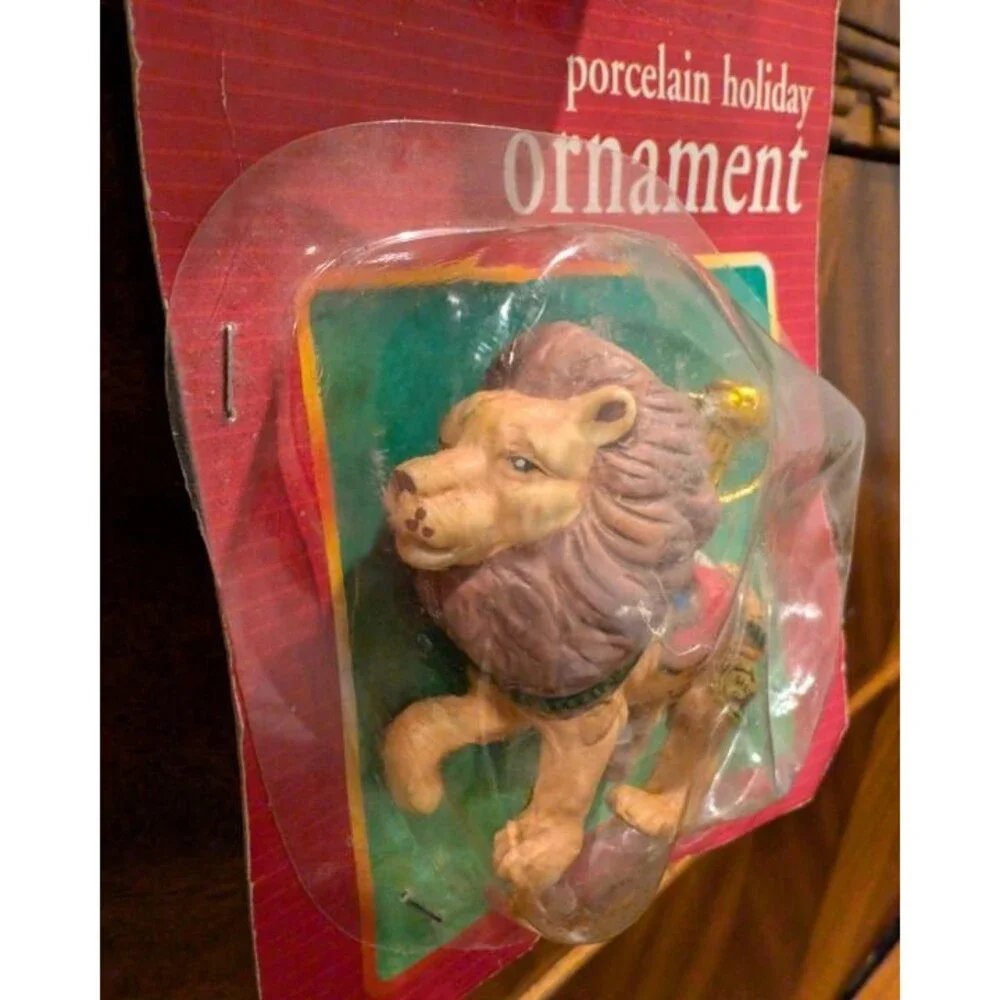 Lion Carousel Ornament Christmas Tree Vintage Porcelain